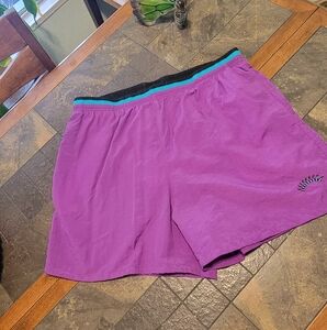 Vtg Y2K Cheetah Brand Women's Purple‎ With Turquoise Shorts SZ L